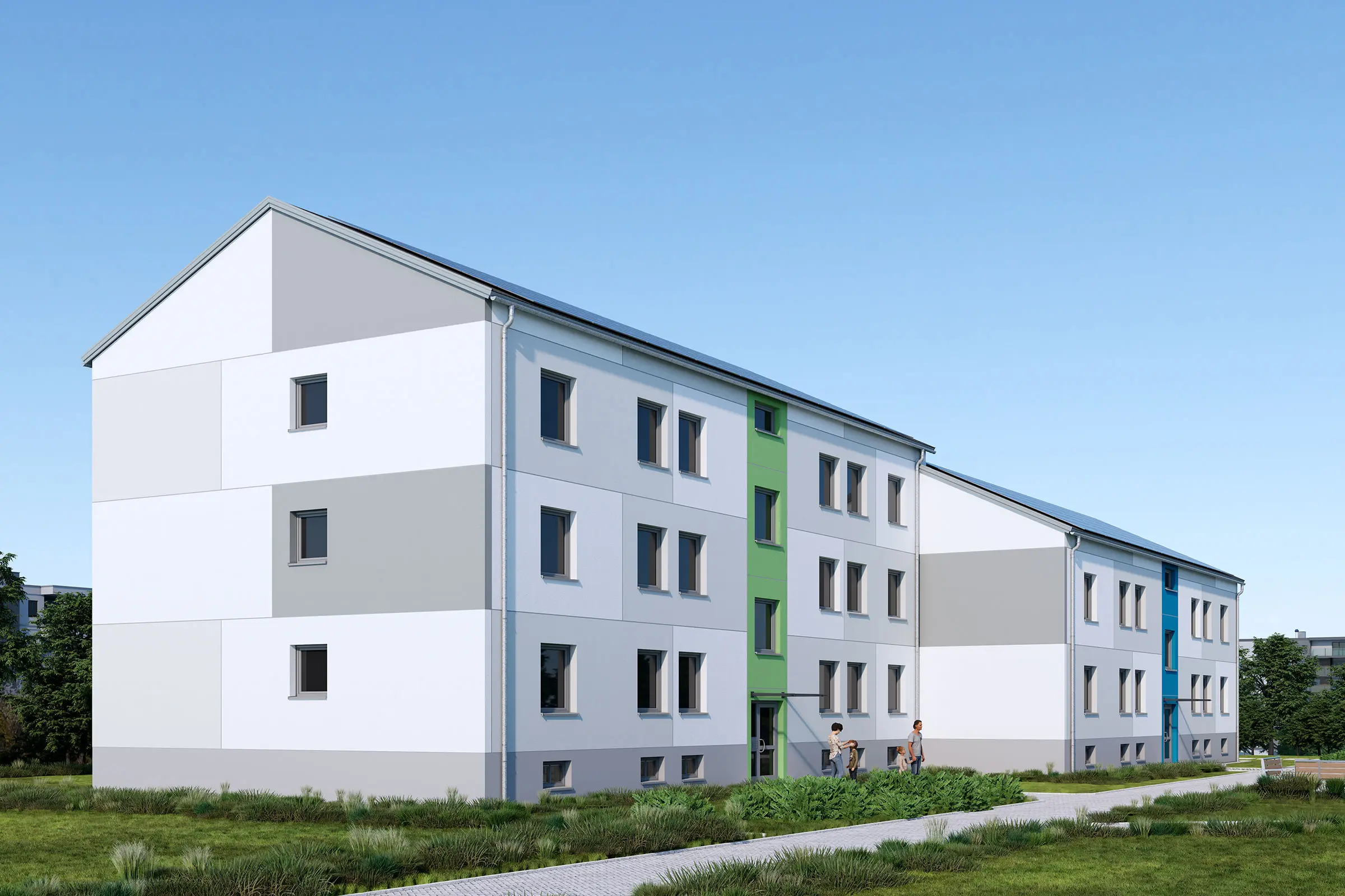 Mehrfamilienhaus mit Fugen