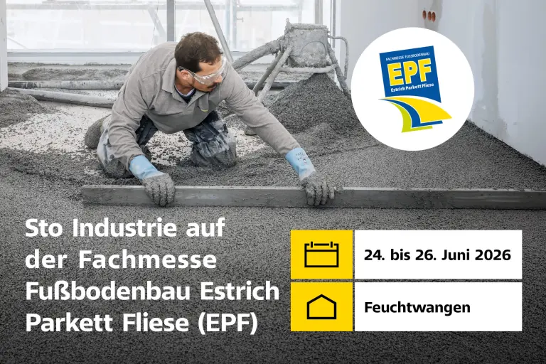 Sto Industrie auf der Fachmesse Fußbodenbau Estrich Parkett Fliese (EPF) 