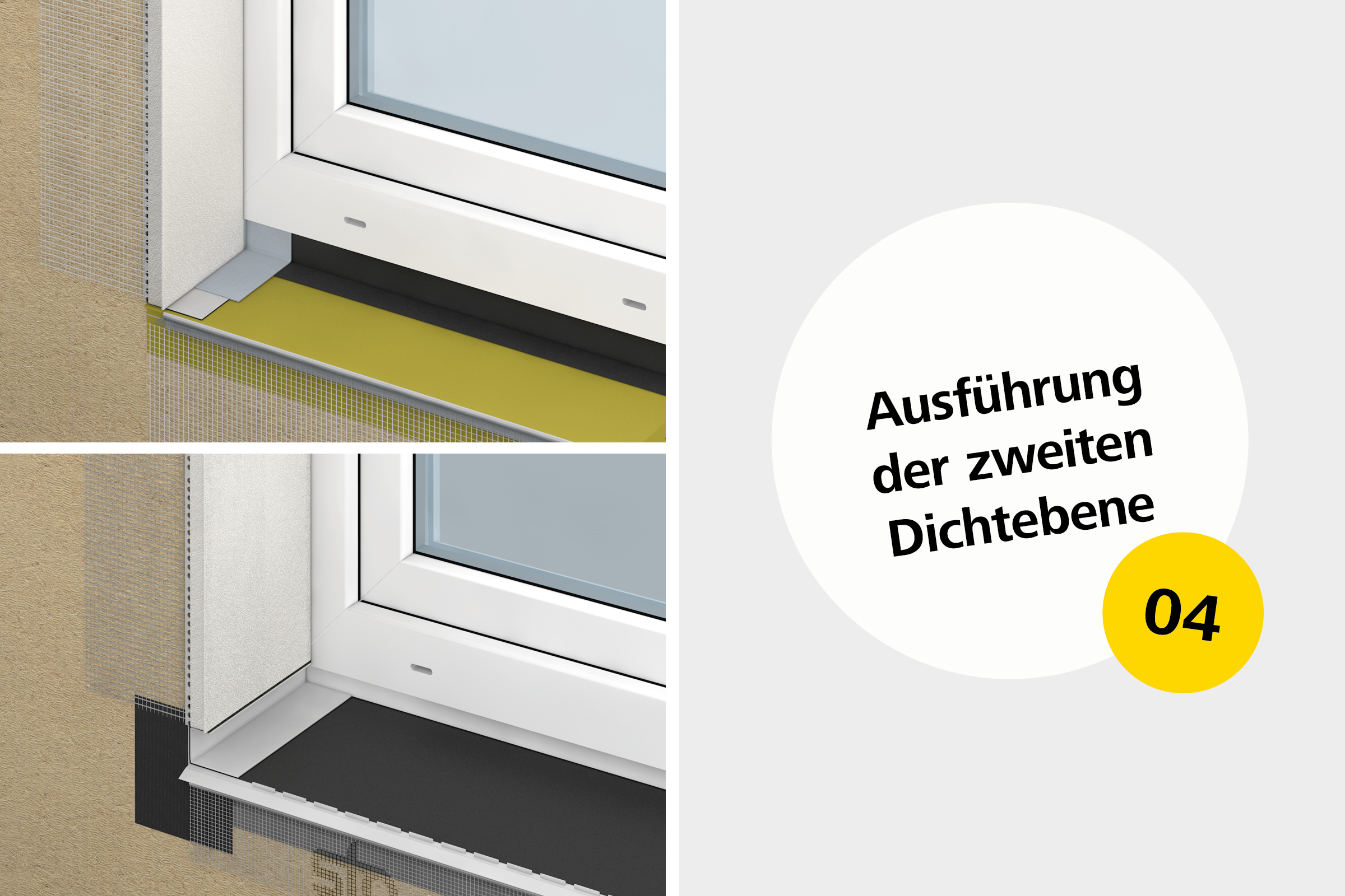 Abdichtungssystem für die Ausführung der zweiten Dichtebene an Fensteröffnungen