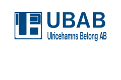Das Logo des Unternehmens UBAB ein schwedischer Anbieter von Betonfertigteilen